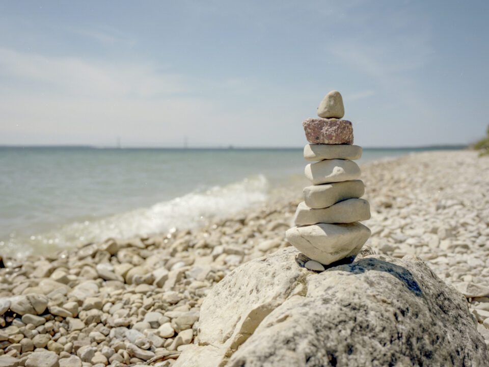 Mackinac Island Beach Cairn