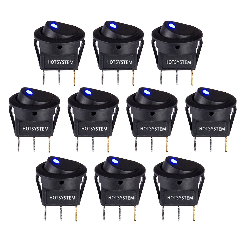 SPST Rocker Switch LED ON/OFF 10 Pack