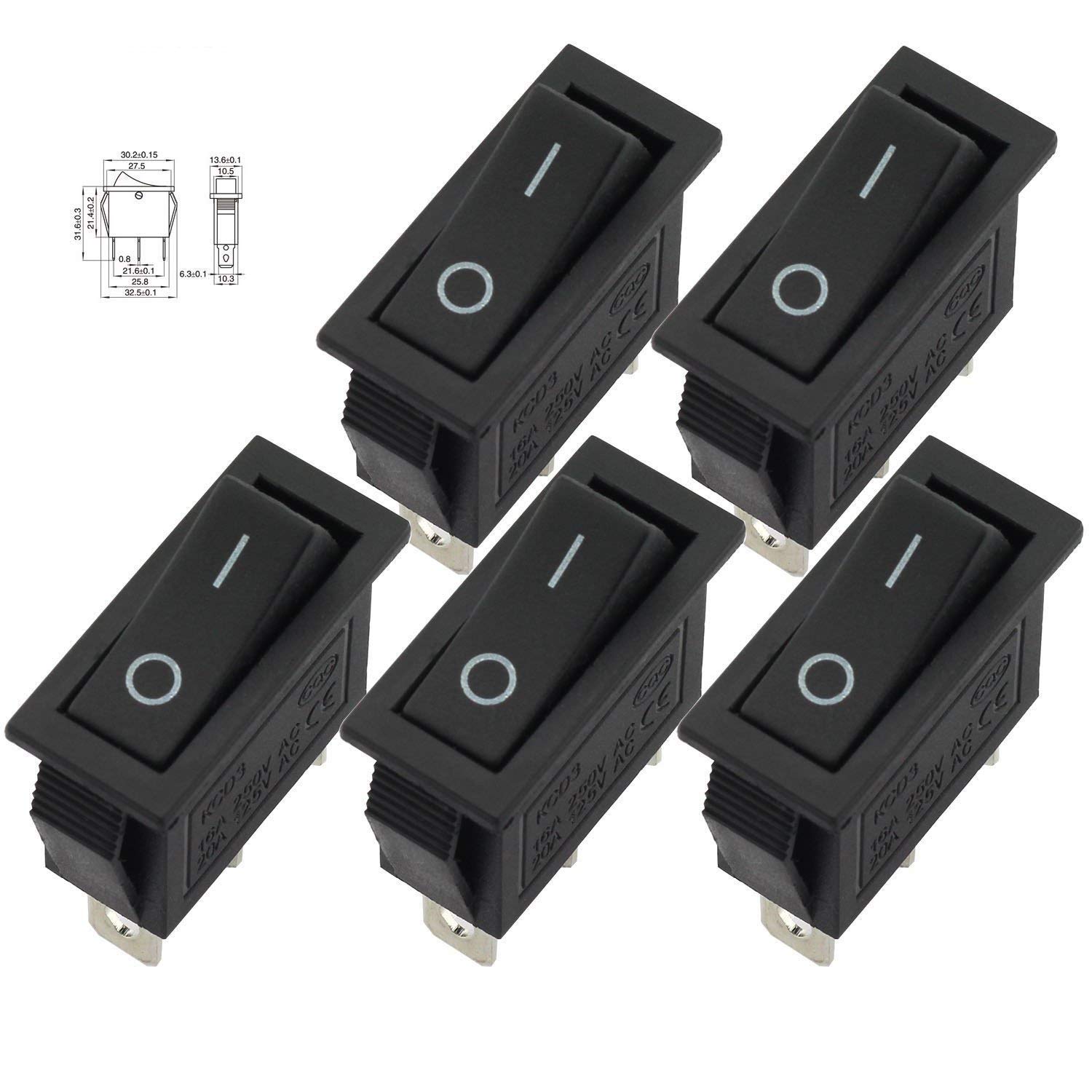 2 Position On/Off Rocket Switch 5 Pack